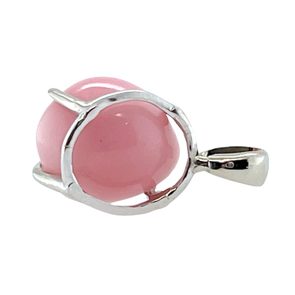 6.90 ct. Natural Pink Conch Pearl Pendant in 14K White Gold