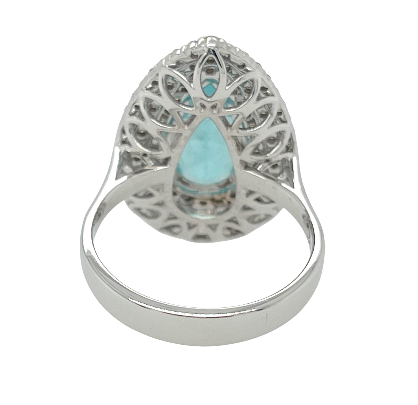 GIA Paraiba Tourmaline & Diamond Ring in 18K White Gold