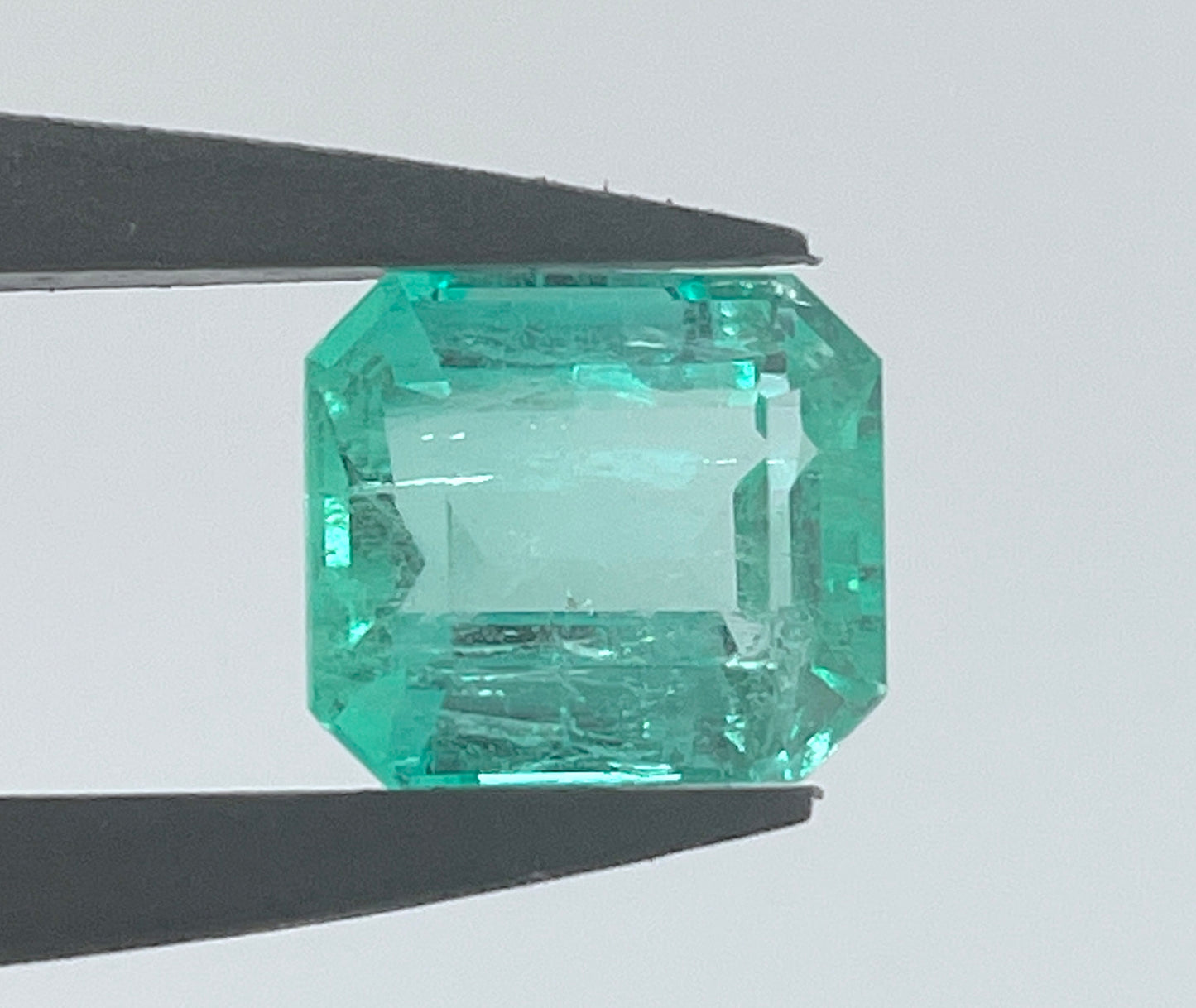 GIA 7.08 ct. Light Green Colombian Emerald