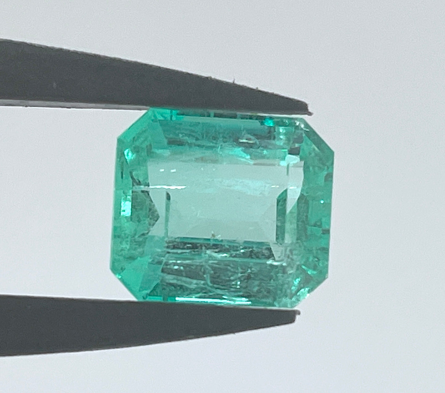 GIA 7.08 ct. Light Green Colombian Emerald