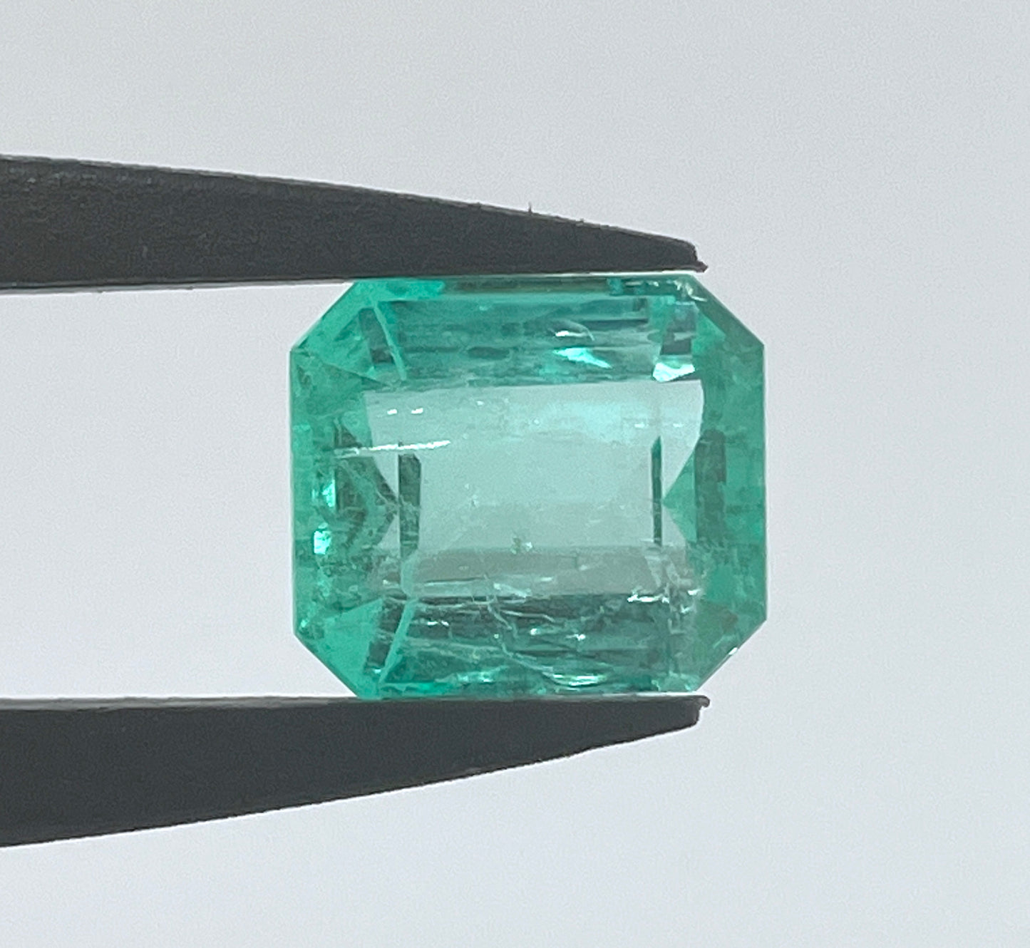 GIA 7.08 ct. Light Green Colombian Emerald