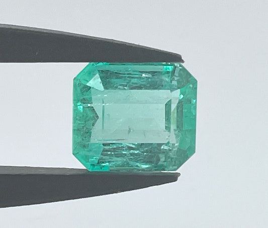 GIA 7.08 ct. Light Green Colombian Emerald