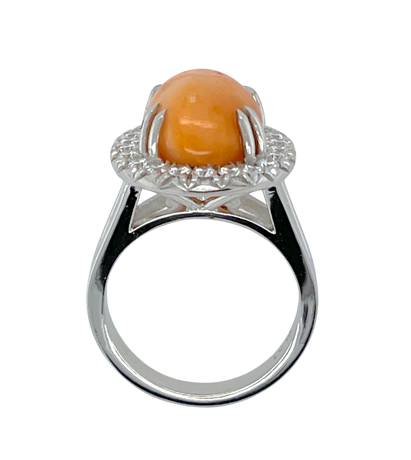 GIA 11.45 ct. Natural Melo Melo Pearl & Diamond Ring in Platinum