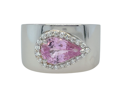 GIA 1.77 ct. No-Heat Padparadscha Sapphire & Diamond Ring in Platinum