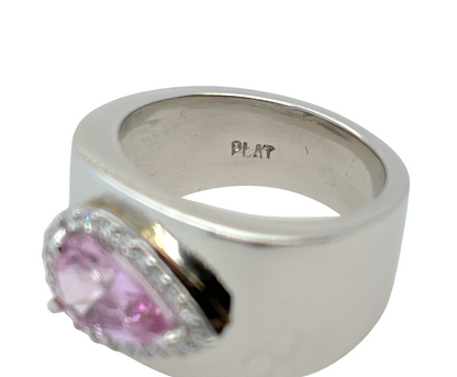 GIA 1.77 ct. No-Heat Padparadscha Sapphire & Diamond Ring in Platinum