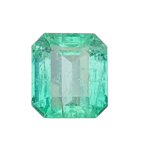 GIA 7.08 ct. Light Green Colombian Emerald