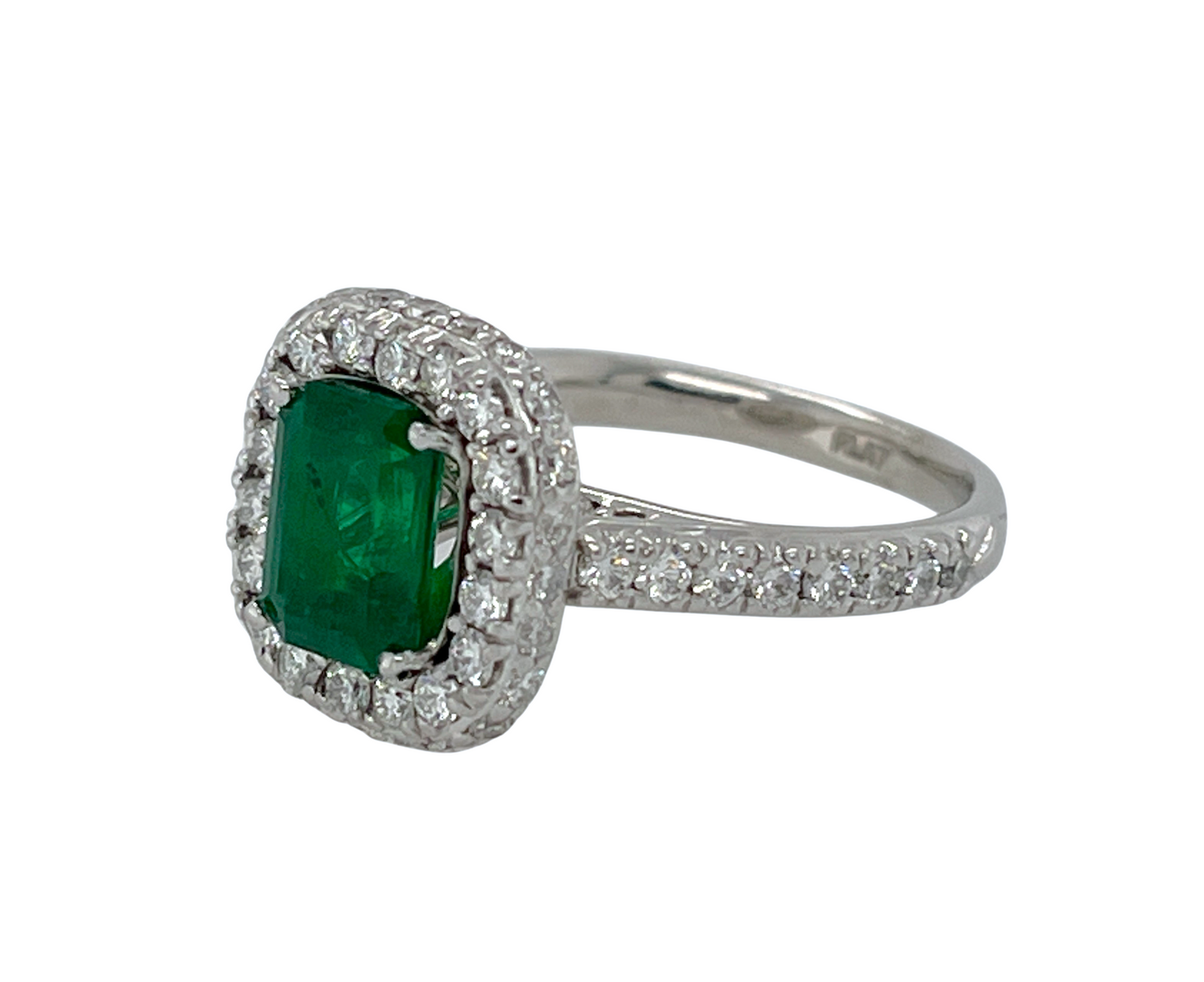 GIA 1.62 ct. Zambian Emerald & Diamond Ring in Platinum