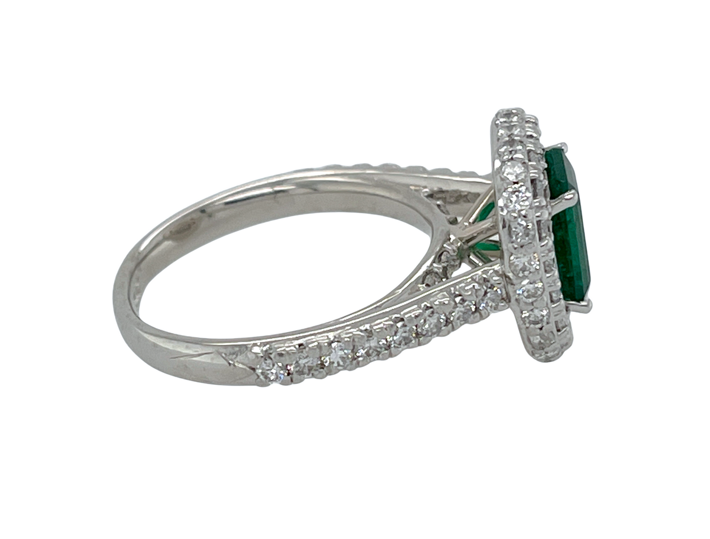 GIA 1.62 ct. Zambian Emerald & Diamond Ring in Platinum