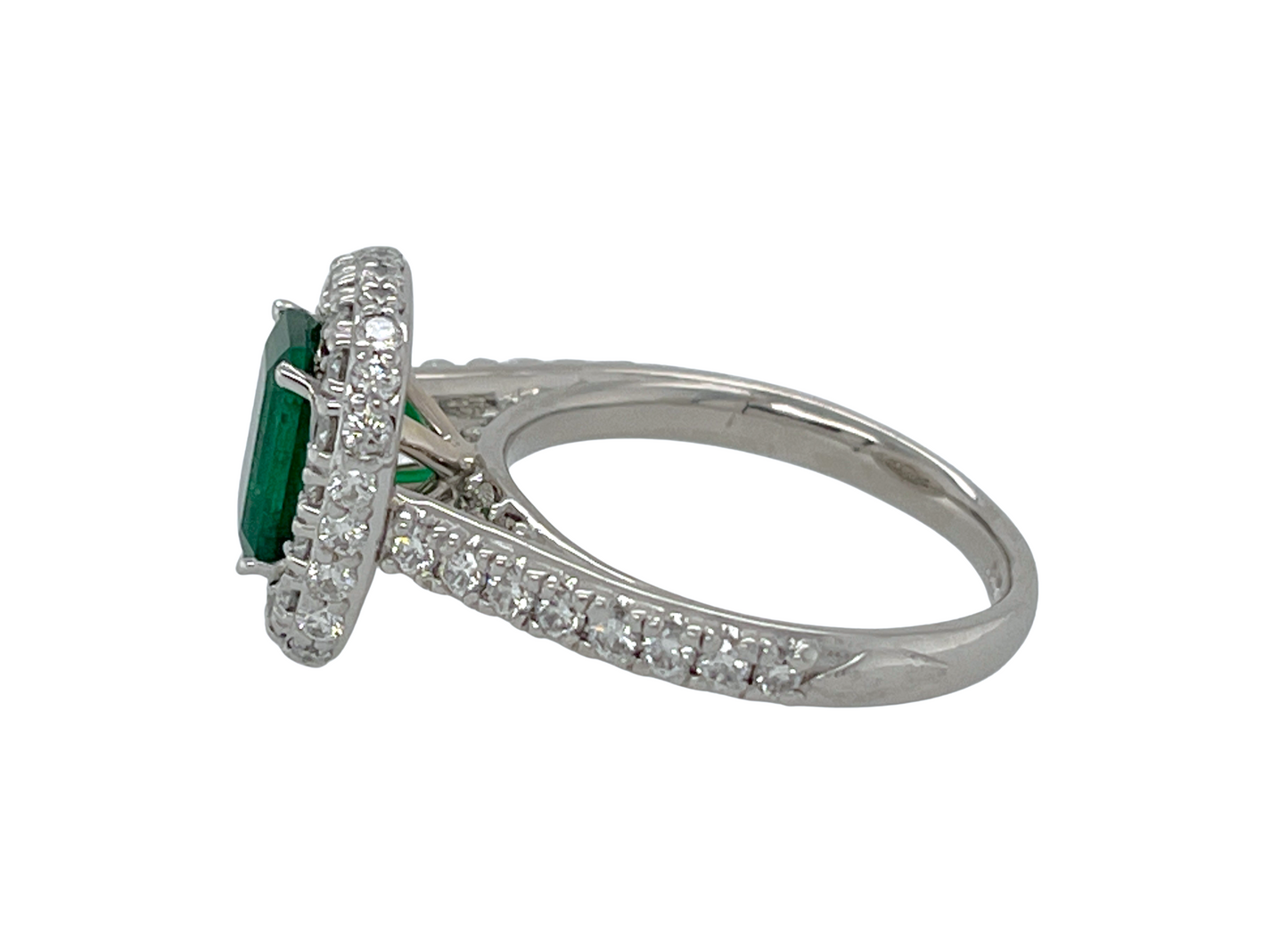 GIA 1.62 ct. Zambian Emerald & Diamond Ring in Platinum