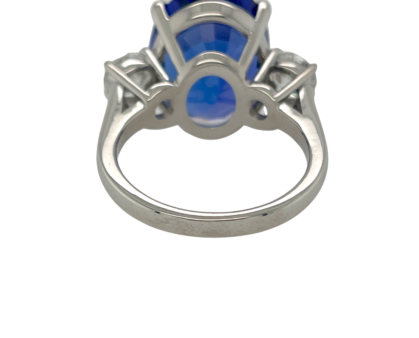 GIA 11.28 ct. Tanzanite & Diamond Ring in 18K White Gold