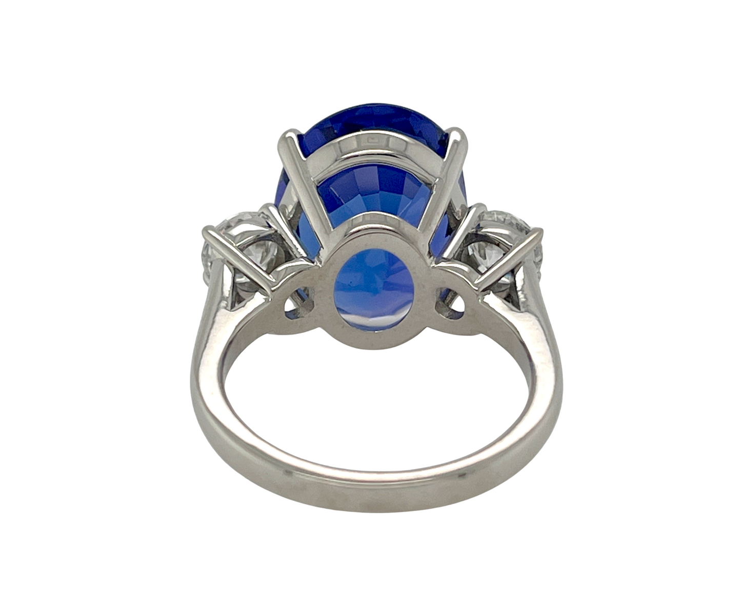 GIA 11.28 ct. Tanzanite & Diamond Ring in 18K White Gold