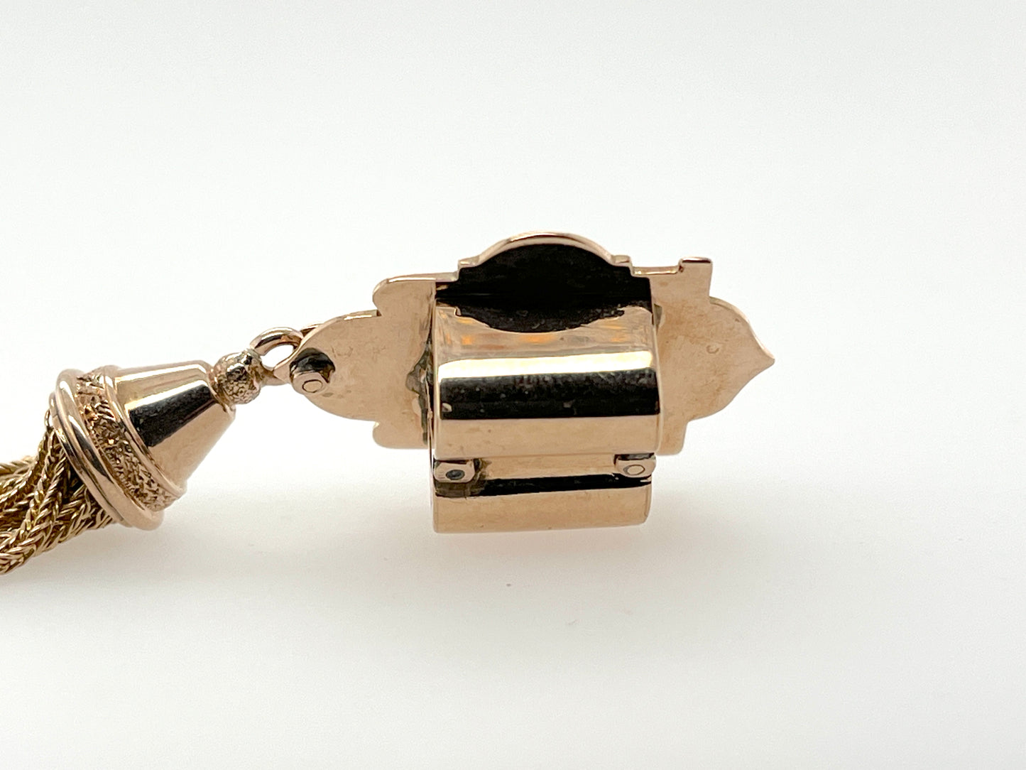 Victorian Era Taille d'Epargné Slide Pendant in 10K Gold