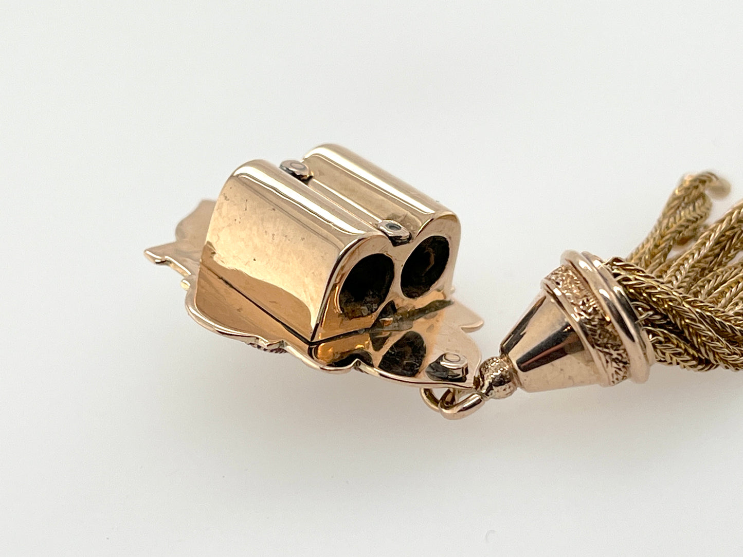 Victorian Era Taille d'Epargné Slide Pendant in 10K Gold