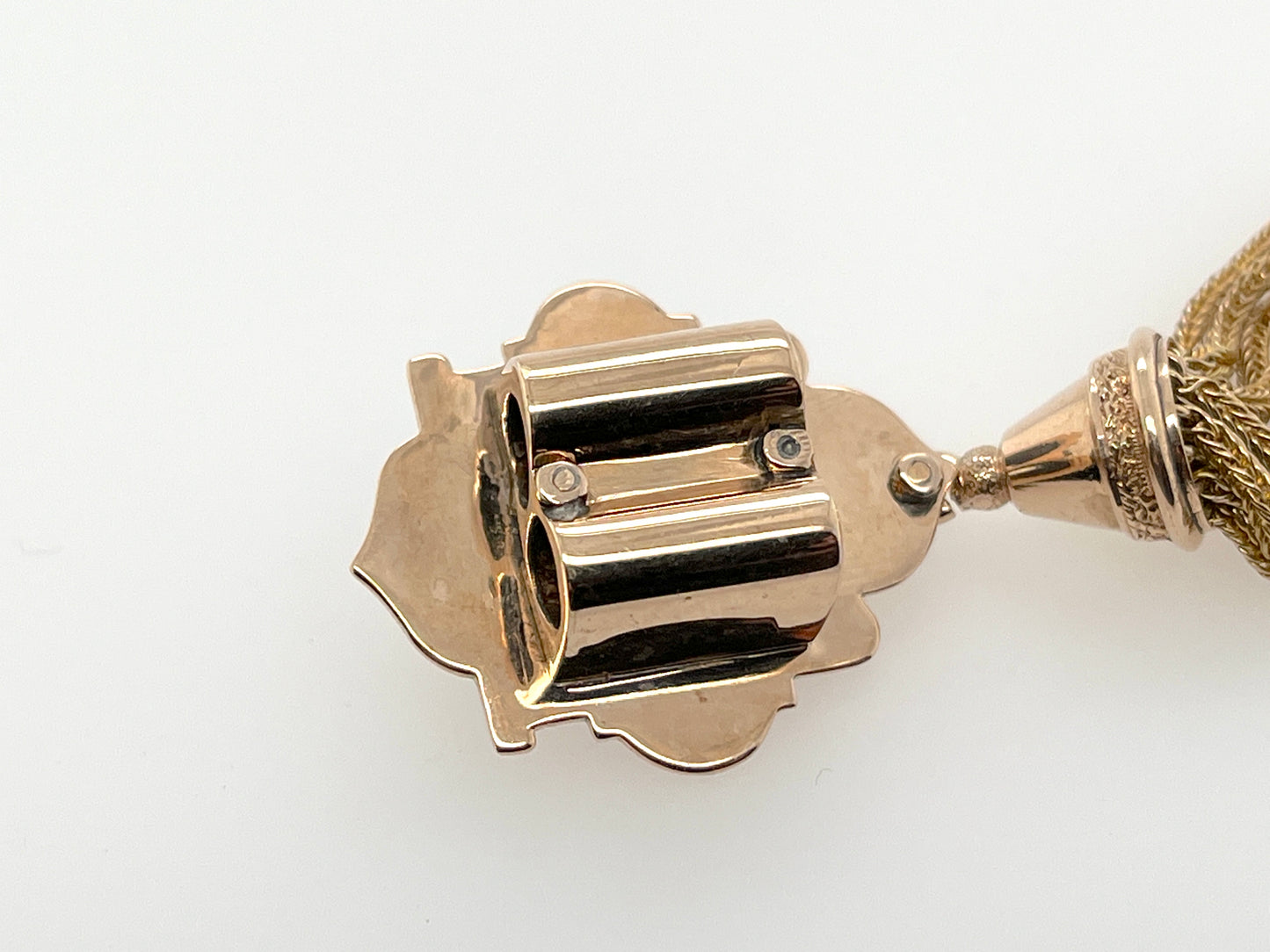 Victorian Era Taille d'Epargné Slide Pendant in 10K Gold