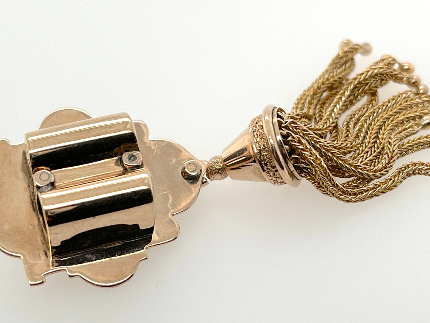 Victorian Era Taille d'Epargné Slide Pendant in 10K Gold