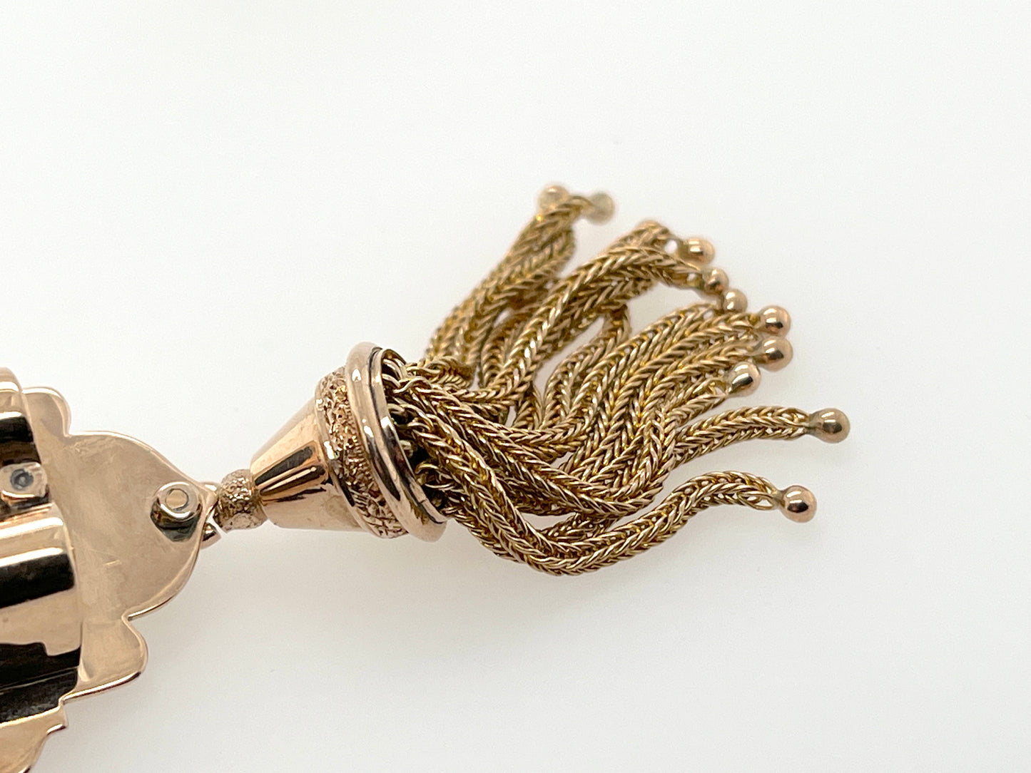 Victorian Era Taille d'Epargné Slide Pendant in 10K Gold