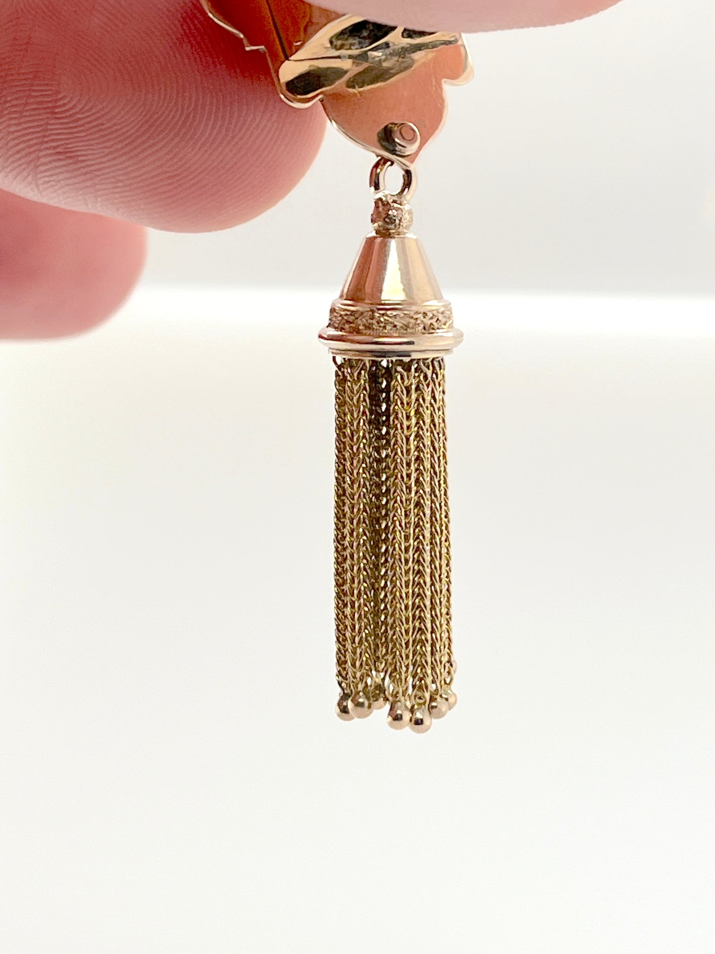 Victorian Era Taille d'Epargné Slide Pendant in 10K Gold