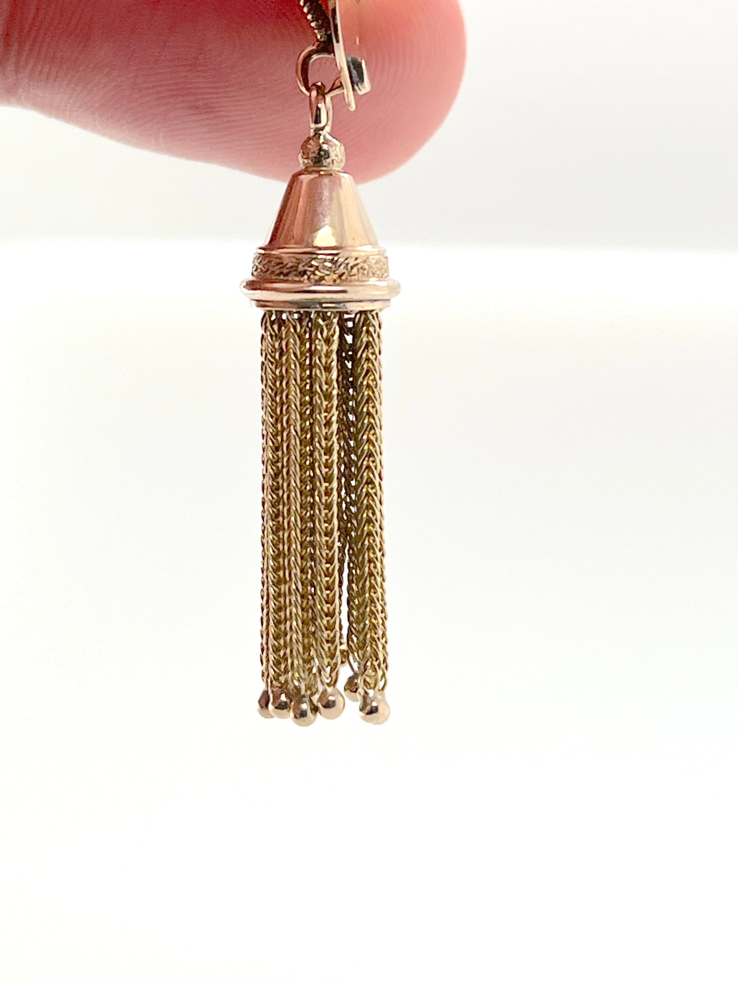 Victorian Era Taille d'Epargné Slide Pendant in 10K Gold