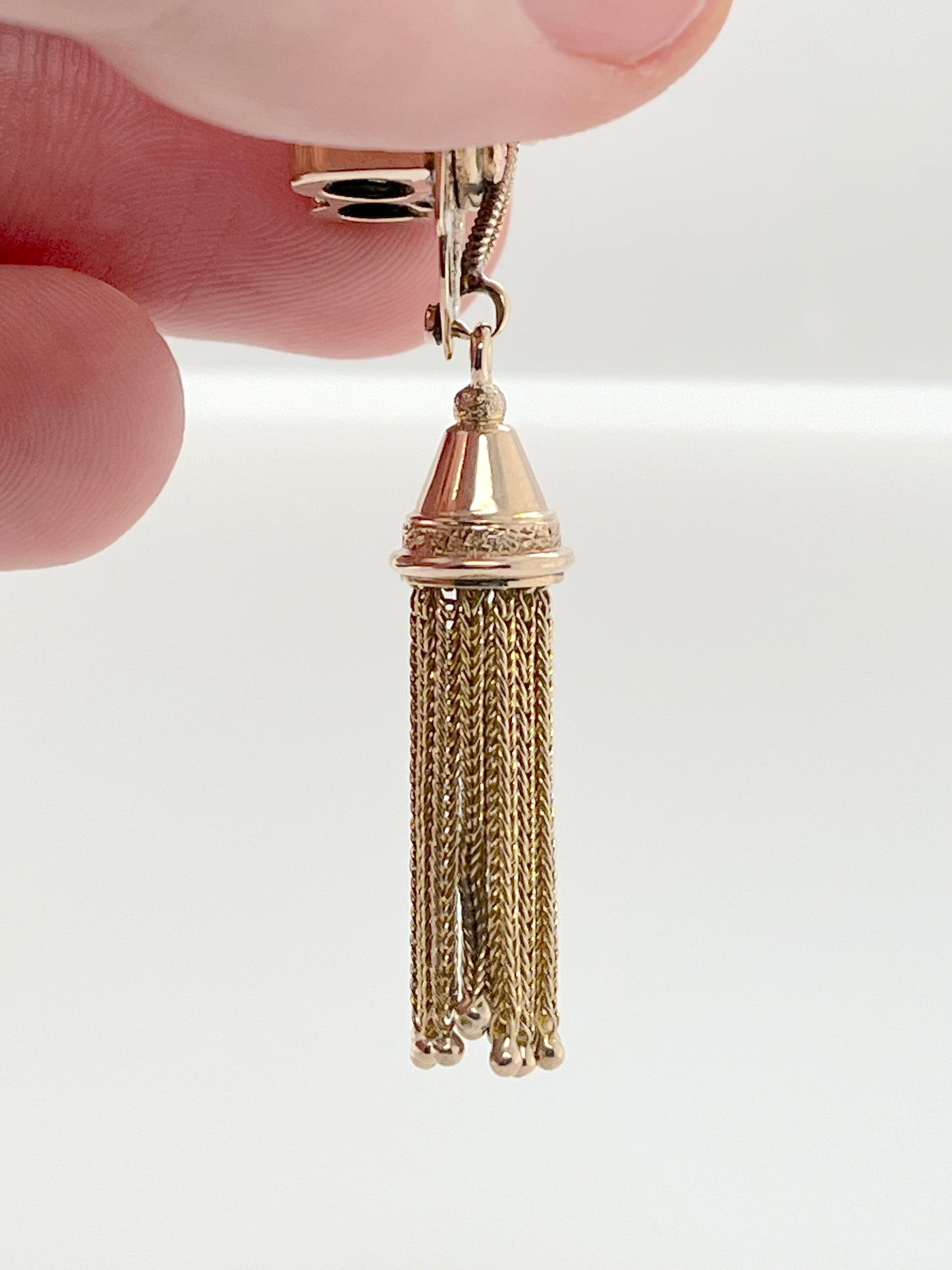 Victorian Era Taille d'Epargné Slide Pendant in 10K Gold