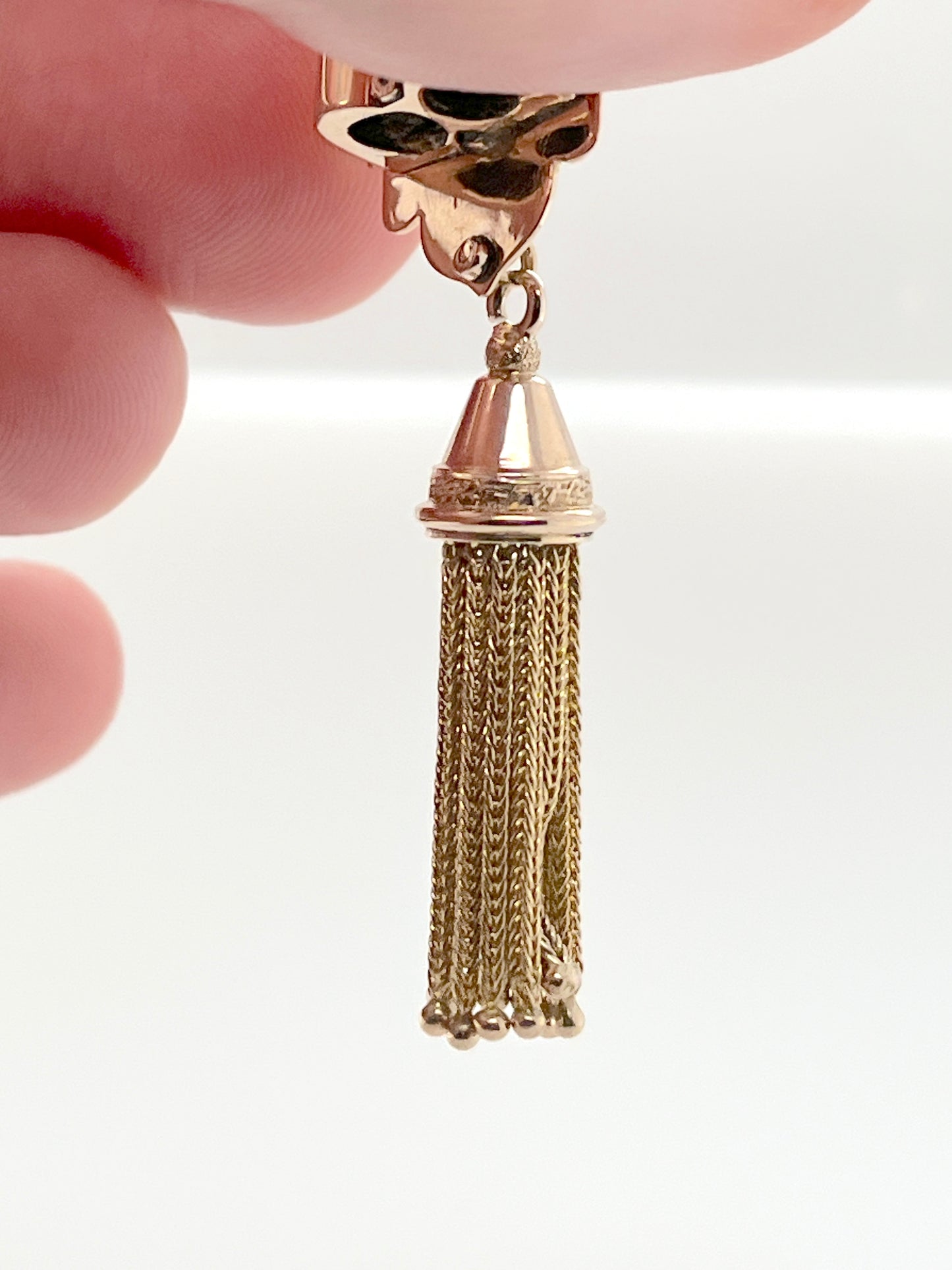 Victorian Era Taille d'Epargné Slide Pendant in 10K Gold