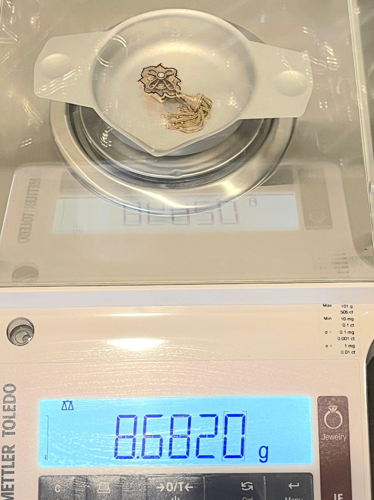 Victorian Era Taille d'Epargné Slide Pendant in 10K Gold