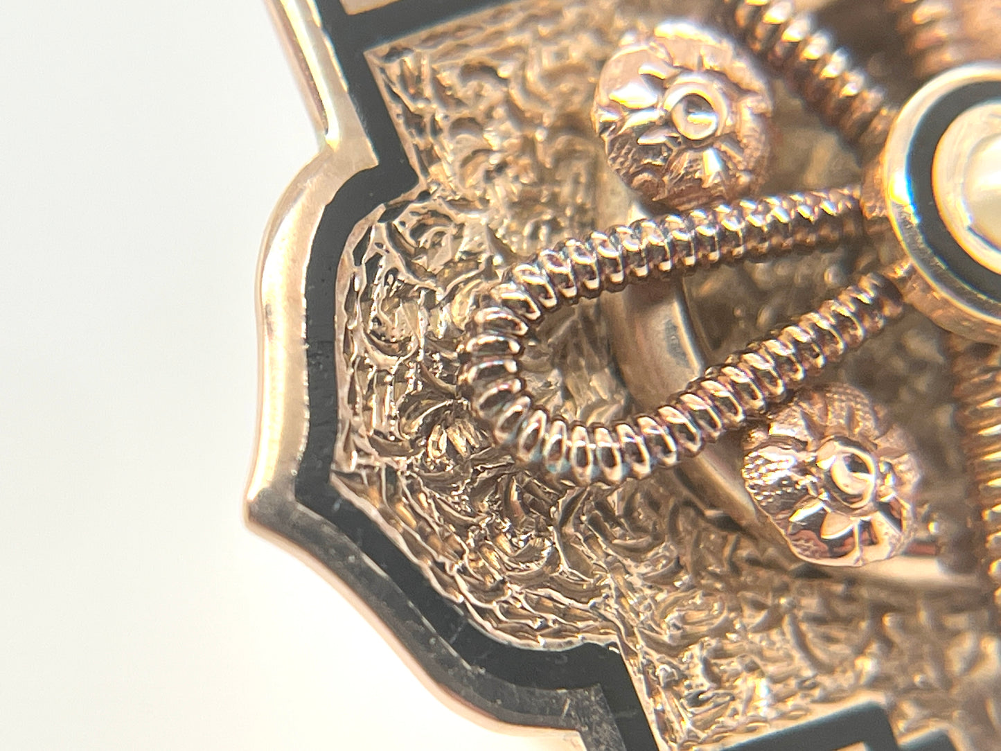 Victorian Era Taille d'Epargné Slide Pendant in 10K Gold