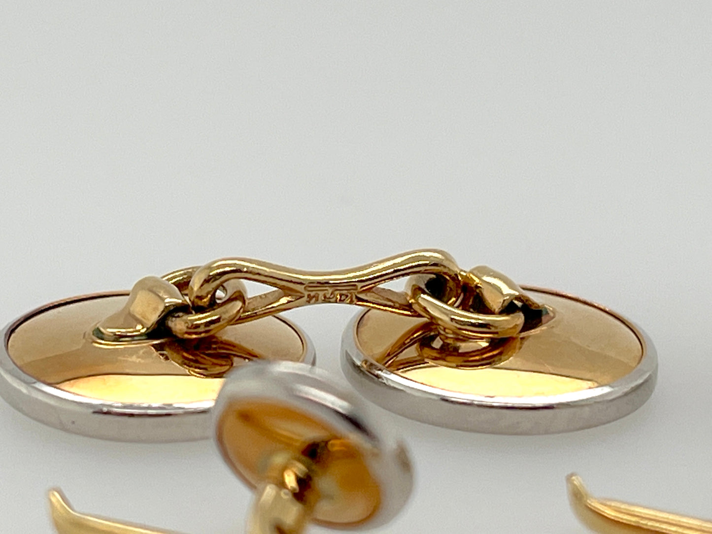 Art Deco Era Onyx, Diamond, 14K Gold & Platinum 5-Piece Cufflinks & Shirt Studs Set