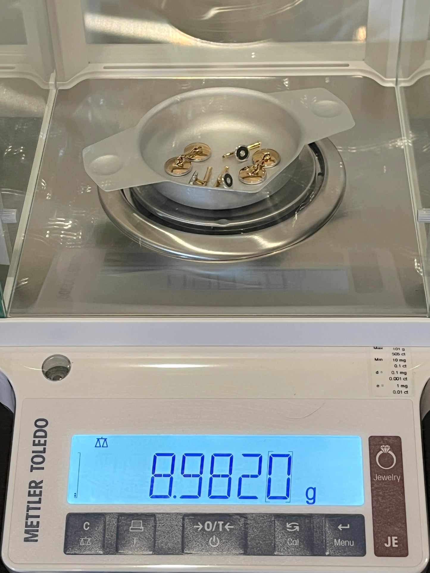 Art Deco Era Onyx, Diamond, 14K Gold & Platinum 5-Piece Cufflinks & Shirt Studs Set