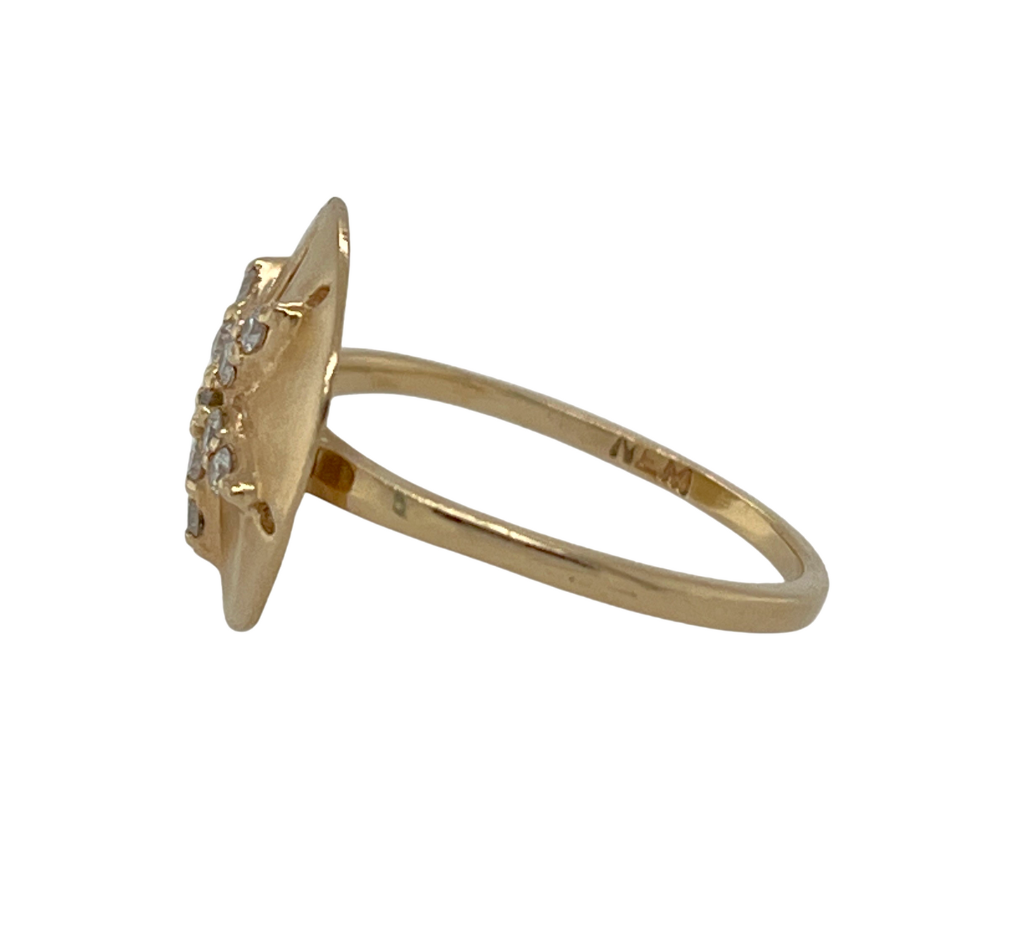 Diamond Sand Dollar Ring in 14K Gold