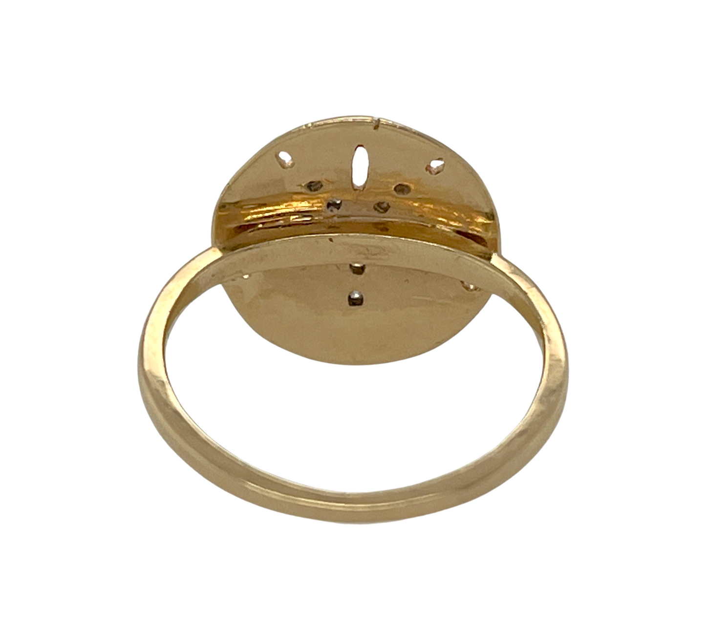 Diamond Sand Dollar Ring in 14K Gold
