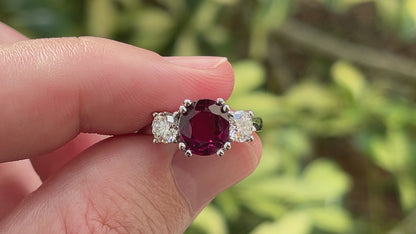 GIA 2.27 ct. No-Heat Burma Ruby & Diamond Ring in Platinum