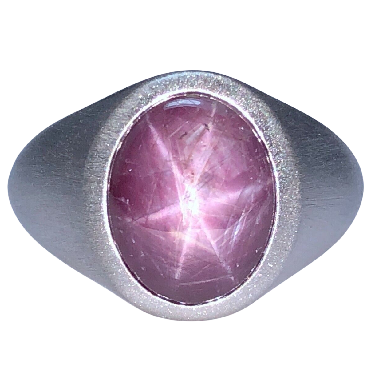 GIA 6.33 ct. No-Heat Star Sapphire Ring in Platinum