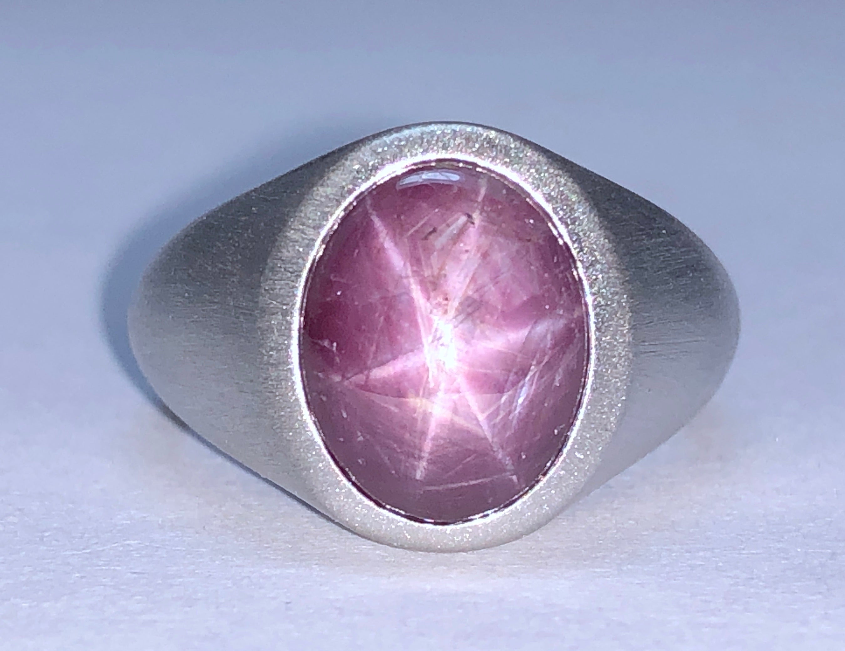 Ring 14K Gold Pink Star Sapphire 6.8 Grams - Ruby Lane