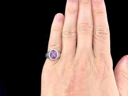 GIA 6.33 ct. No-Heat Star Sapphire Ring in Platinum