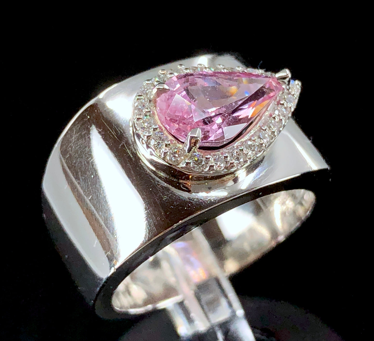 GIA 1.77 ct. No-Heat Padparadscha Sapphire & Diamond Ring in Platinum