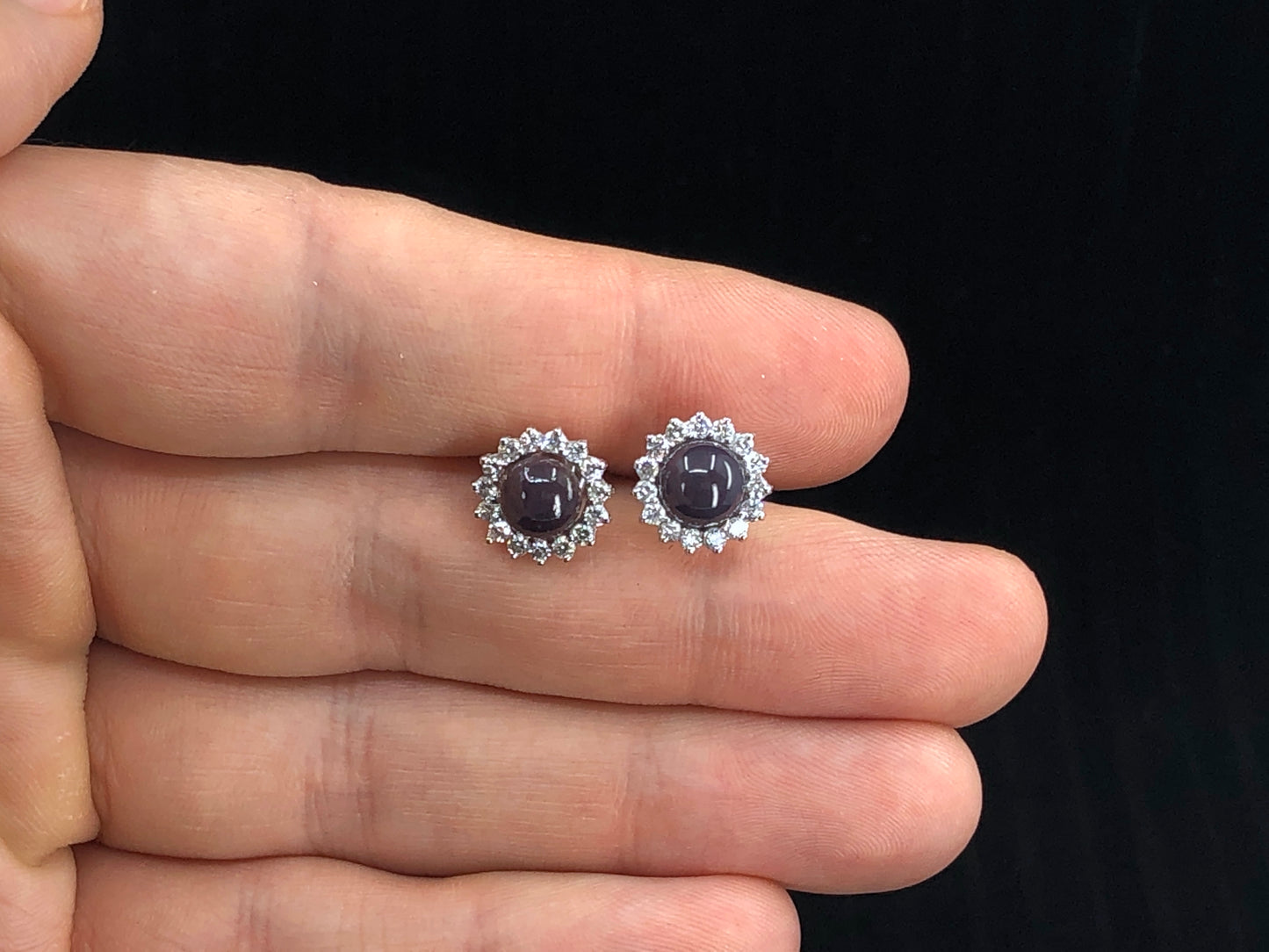 GIA 2.99 ctw. Natural Quahog Pearl & Diamond Earrings in Platinum