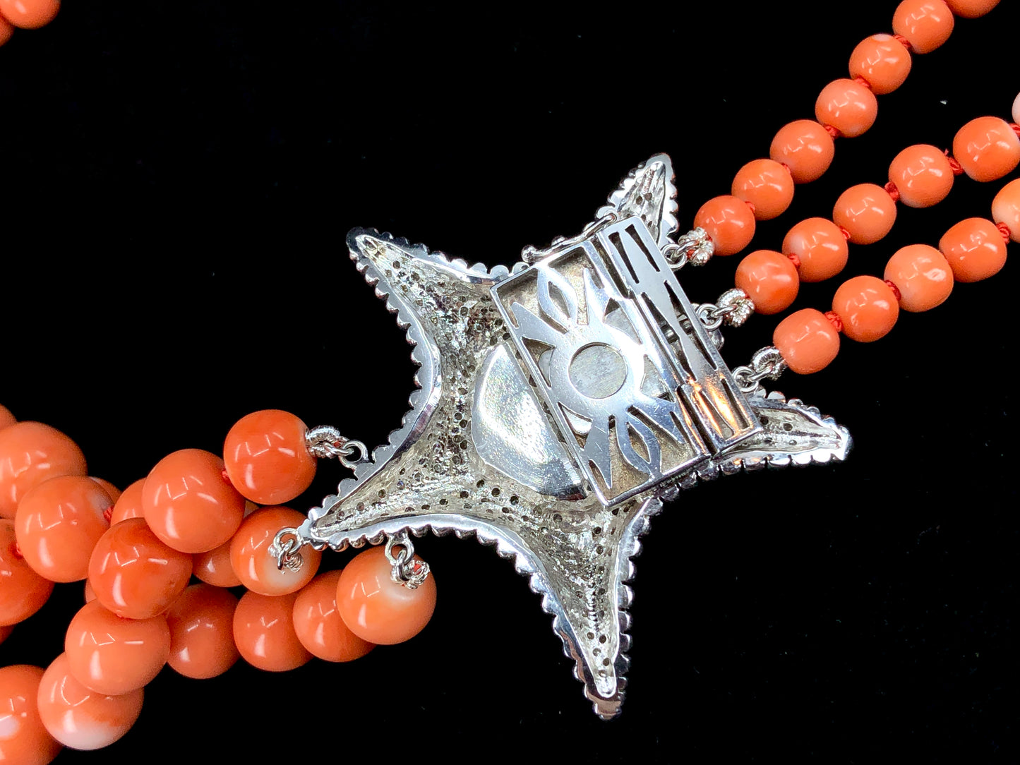 GIA 17.71 ct. Natural Tridacna Pearl, Precious Coral & 3.00 ctw. Diamond Starfish Necklace