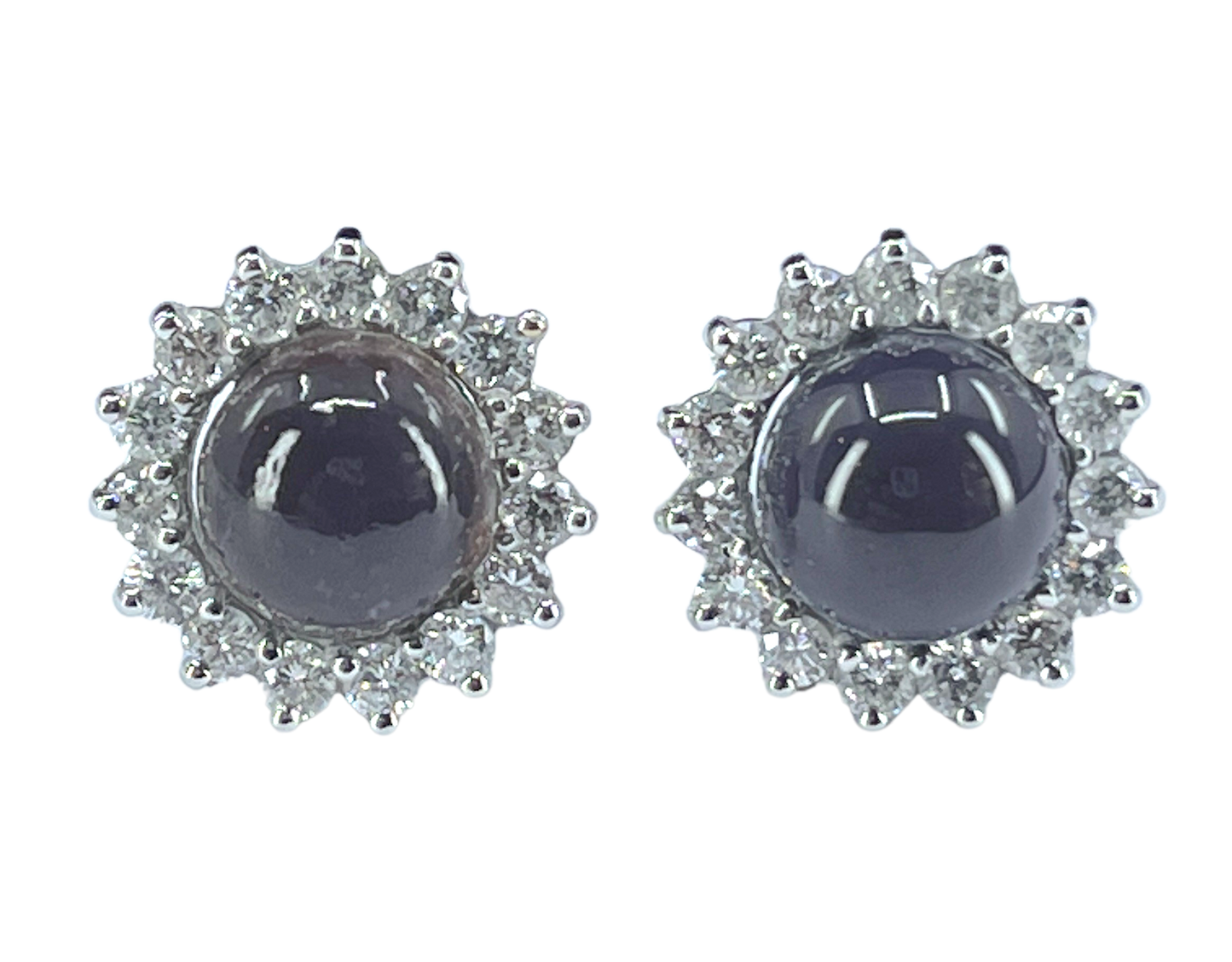 GIA 2.99 ctw. Natural Quahog Pearl & Diamond Earrings in Platinum