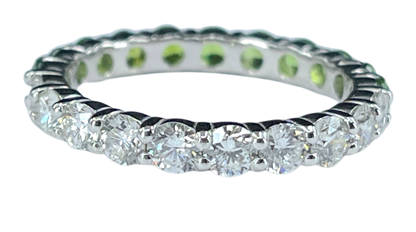 Diamond & Demantoid "Half & Half" Eternity Band in Platinum