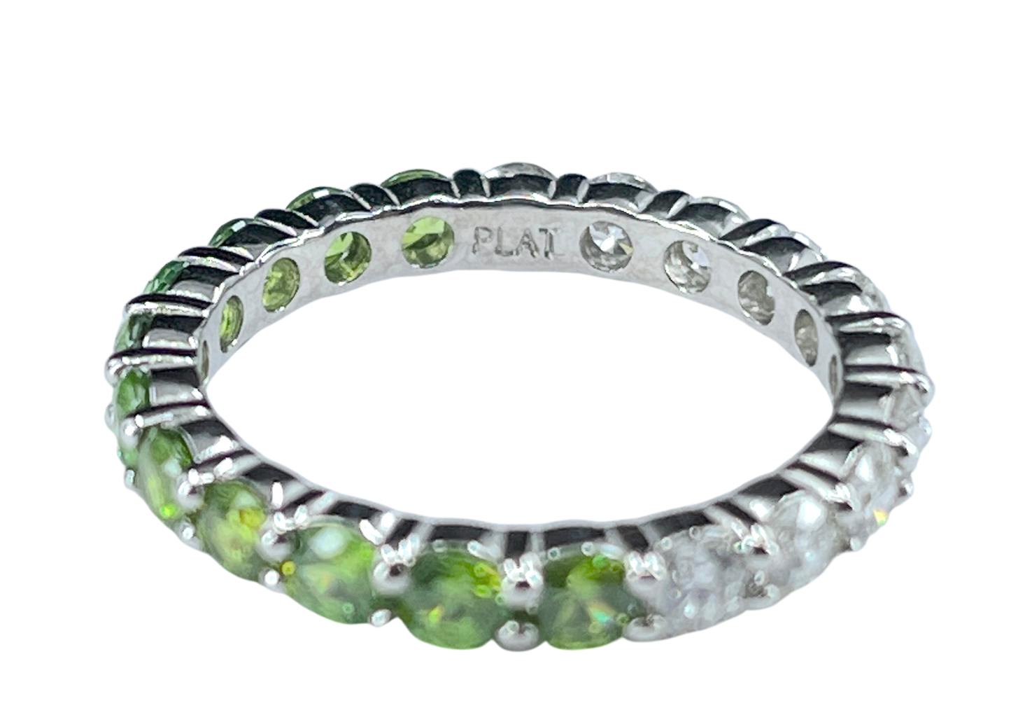 Diamond & Demantoid "Half & Half" Eternity Band in Platinum