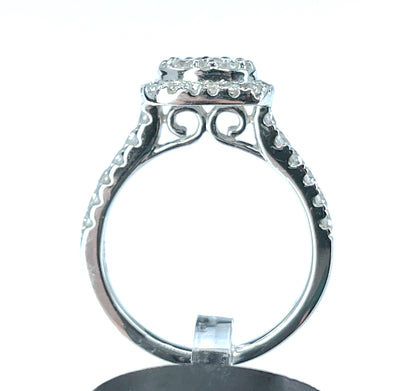 1.00 ctw. Diamond Cluster Engagement Ring in 14K White Gold