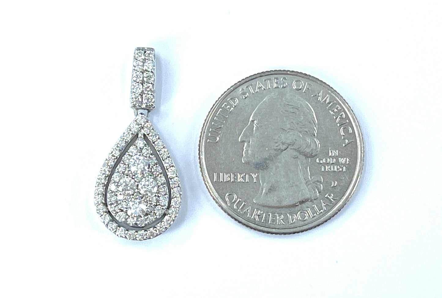 1.20 ctw. Diamond Cluster Pendant in 14K White Gold