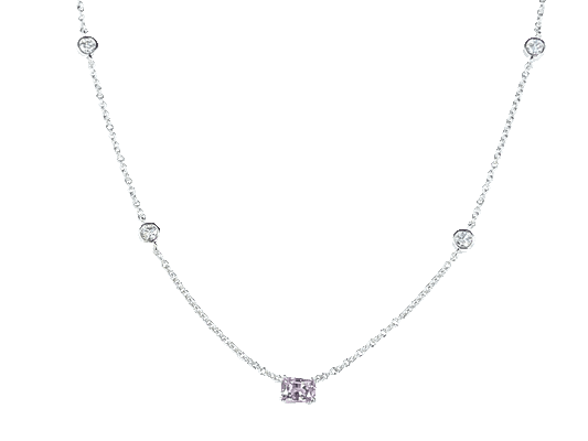 GIA 1.27 ct. Natural Alexandrite & Diamond Station Necklace in Platinum