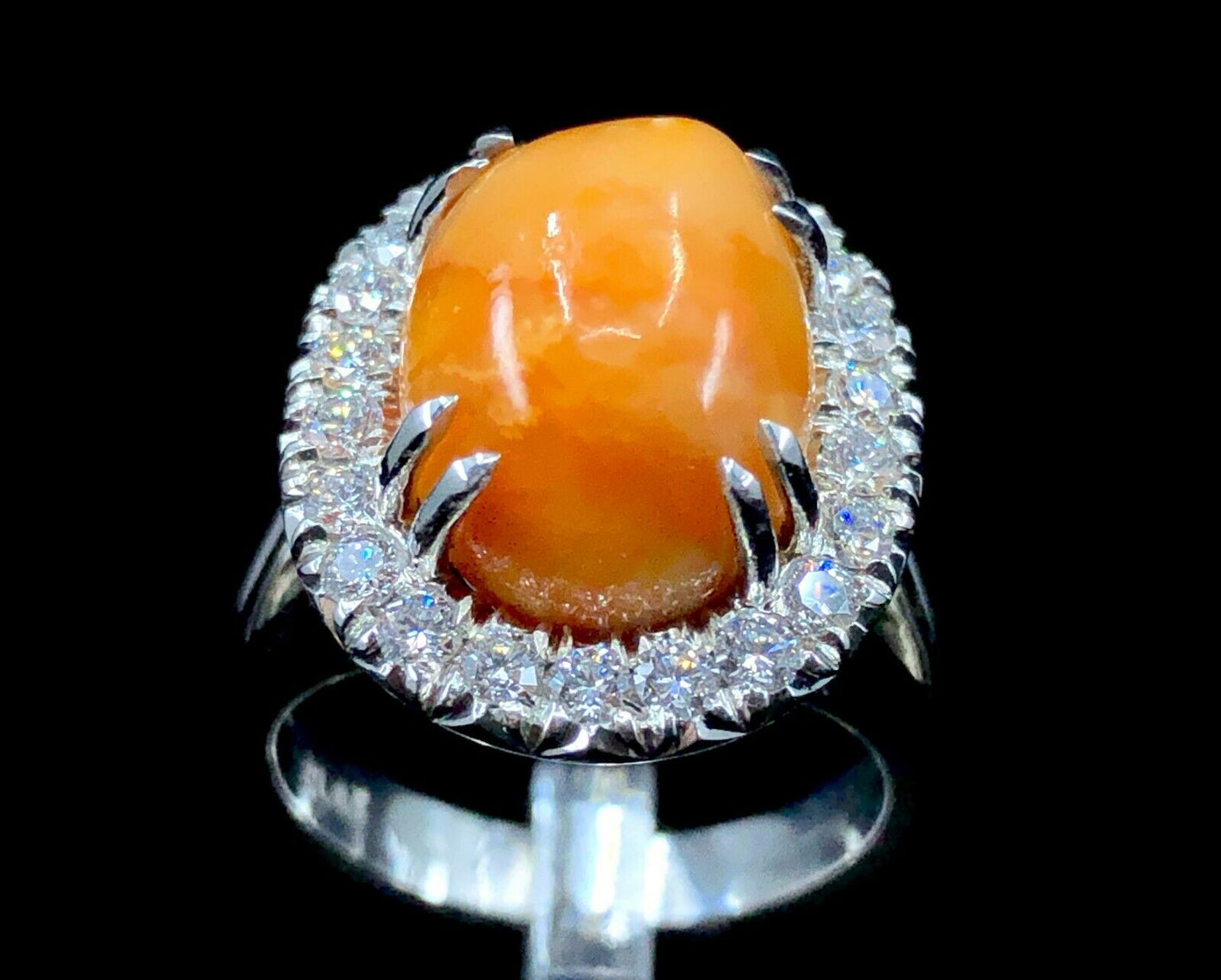 GIA 11.45 ct. Natural Melo Melo Pearl & Diamond Ring in Platinum