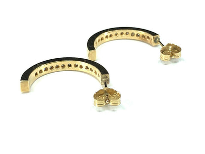 0.75 ctw. Diamond Huggie Earrings in 14K Gold, 20mm