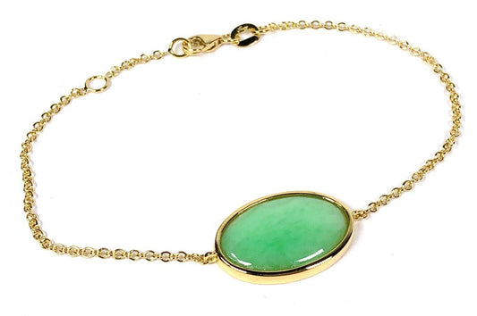 5.04 ct. Type A Jade Bracelet in 18K Yellow Gold